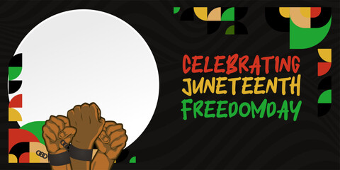 Juneteenth freedom day banner. African American Freedom Day to celebrate. Abstract background with geometric design for Juneteenth Freedom day