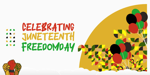 Juneteenth freedom day banner. African American Freedom Day to celebrate. Abstract background with geometric design for Juneteenth Freedom day