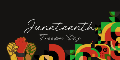 Juneteenth freedom day banner. African American Freedom Day to celebrate. Abstract background with geometric design for Juneteenth Freedom day
