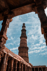 Qutab Minar complex dynamic clear sky