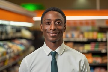 Fototapeta premium super market shop clerk or employee