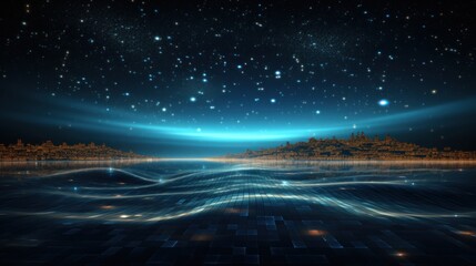 Futuristic abstract background with technology particles in a state of flux, symbolizing the ever...