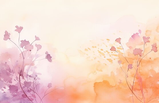 Nature and flower of summer and spring watercolor background illustration