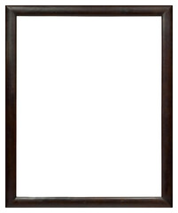 Lacquered picture frame in black made of wood in PNG format on a transparent background.