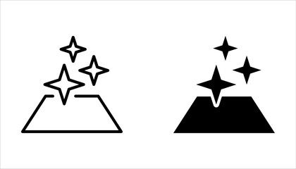 clean surface icon set, easy cleaning, thin line symbol on white background