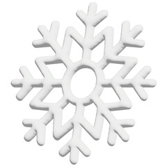 3D Snowflake, transparent background, illustration