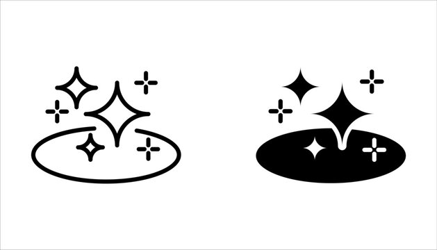 clean surface icon set, easy cleaning, thin line symbol on white background