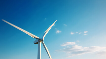 Fototapeta premium Wind turbines and blue sky, renewable energy and sustainability concept