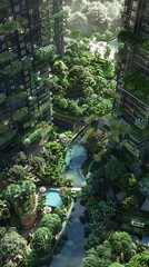 Naklejka premium Urban Green Spaces Architectural Designs for the Future City