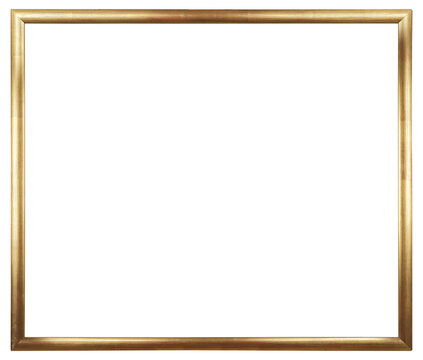 Narrow old picture frame in PNG format on a transparent background.