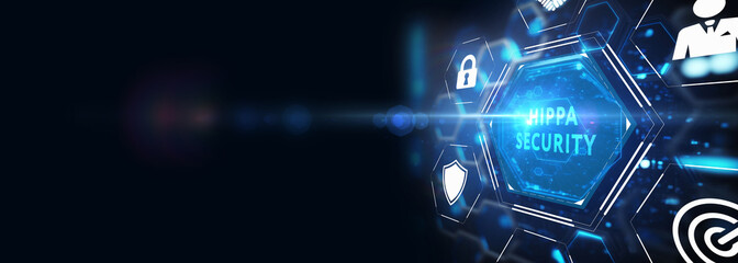 Cyber security data protection business technology privacy concept. Hippa Security. 3d illustration