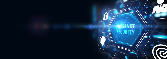 Concept of cyber security, information security and encryption, secure access to personal information, secure Internet access, cybersecurity. 3d illustration