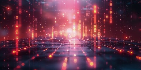 Fototapeta premium Bright Lights and Blurs Abstract Background