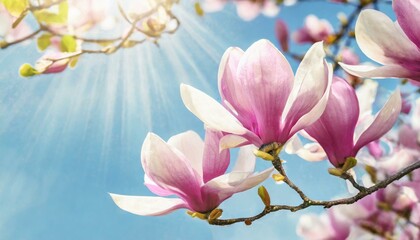 magnolia tree in the spring sun