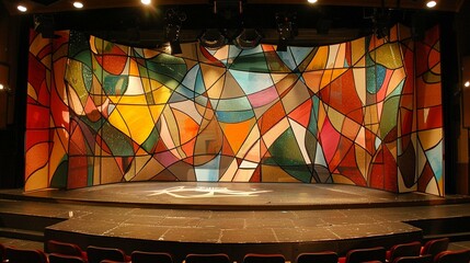 A stage design inspired by a specific artist or art movement, such as cubism or impressionism.