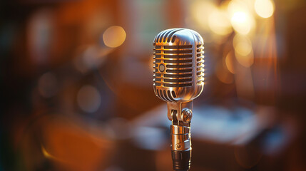Close Up of Microphone on Table