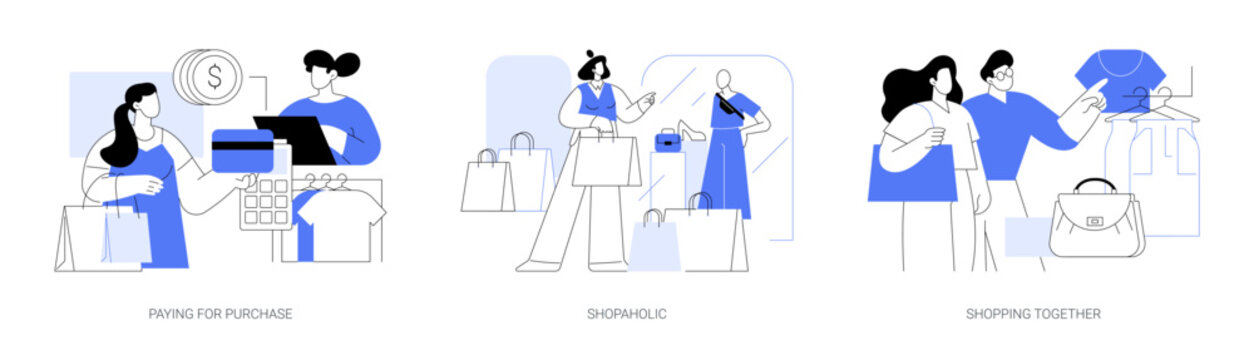 Shopping mall isolated cartoon vector illustrations se