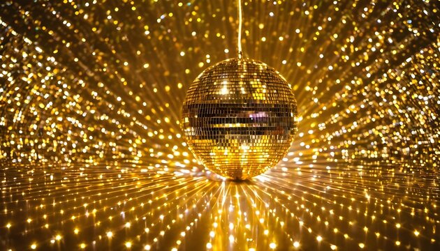 Ambiance luxueuse sous la boule &agrave; facette dor&eacute;