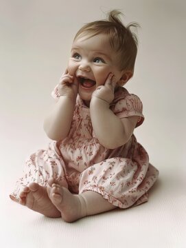 Funny adorable happy baby