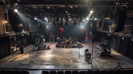Aerial shots of the stage setup, capturing its layout and scale.