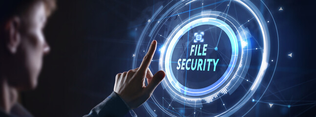 Business, Technology, Internet and network security. File security.