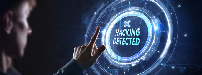 Hacking Detected. Concept meaning activities that seek to compromise affairs are exposed Entering New Programming Codes.
