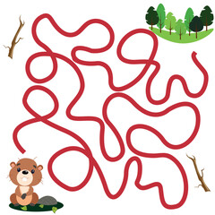 Vector image of a children's educational game maze. Teaching logic.