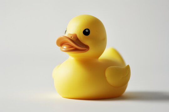 Yellow rubber duck, white background