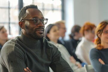 Fototapeta premium Group of People Participating in International Sales Training