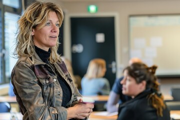 Woman Leading Classroom Session