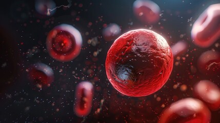 "Microscopic Marvel: 3D red blood cell, isolated, offering a close-up view of the intricacies of the circulatory system.