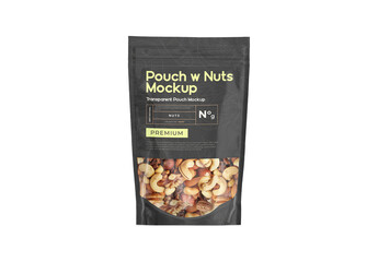 Transparent Pouch with Nuts Mockup - obrazy, fototapety, plakaty