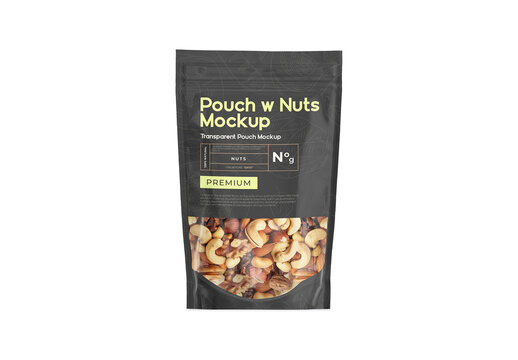 Transparent Pouch with Nuts Mockup