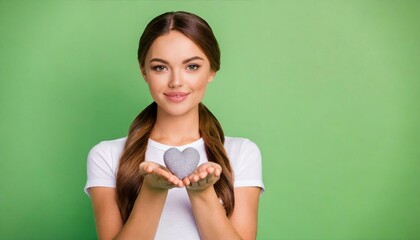 woman with holding heart in hands