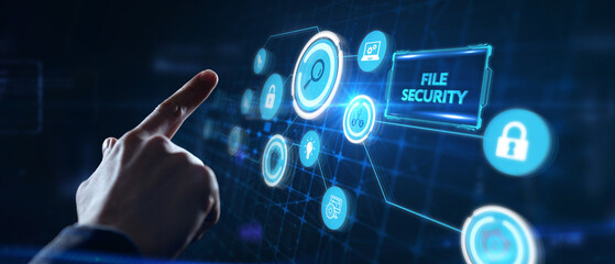 Business, Technology, Internet and network security. File security.