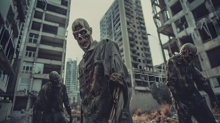 Abandoned City Overrun by the Undead: Zombies Roam Unchecked