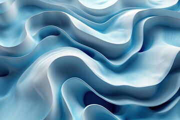 Obraz premium blue matte 3d wave. abstract picture, wallpaper