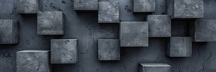 Vibrant 3d abstract background in bright black and grey tones for design projects
