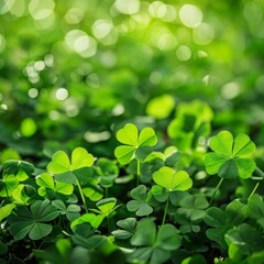 a group of clovers growing in a field