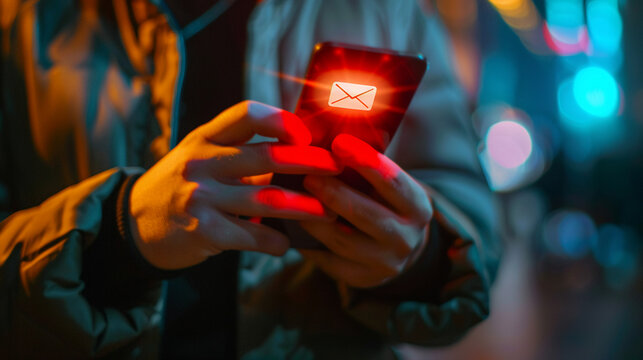 Smartphone receiving a dangerous phishing SMS visual warning signs