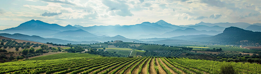 Spanish wine vineyards are a testament to the countrys rich winemaking history and culture - obrazy, fototapety, plakaty