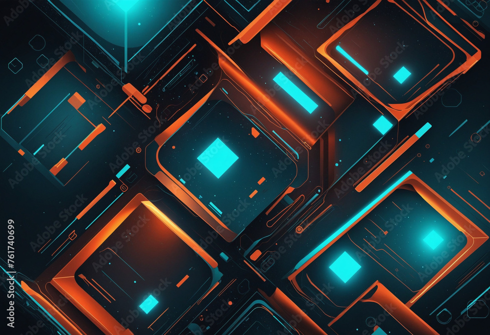 Poster digital technology abstract background. futuristic design background. modern geometric shape pattern