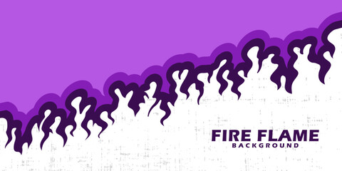 Fire flame concept burning diagonally or obliquely background flat design in purple color for wallpaper. Vector illustration.