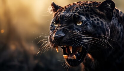  a close up of a black leopard with it's mouth open and it's mouth wide open with it's teeth wide open.
