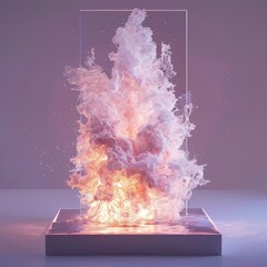 a water explosion in a square box