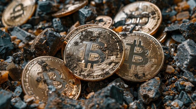 A striking image of bitcoins discarded in a digital trash heap, symbolizing the volatile swings from wealth to worthlessness