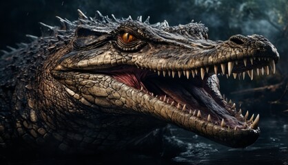  a close up of an alligator's mouth with it's mouth open and it's teeth showing.