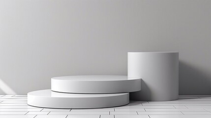 White podium on a white background for use in the design