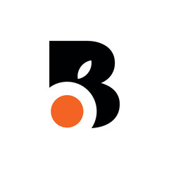 Logo Black Orange Letter BO initial