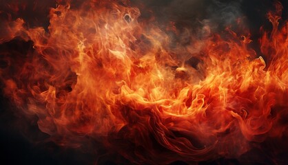  a close up of a fire on a black background with red and yellow smoke coming out of the top of it.